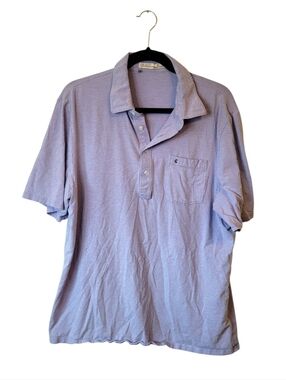Criquet Men's Light Blue Pima Cotton Polo Shirt with Chest Pocket Men's Size XL